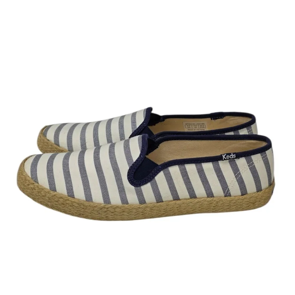 Keds Ortholite Slip On Shoes, Espadrilles, Striped, Cream, Casual, Set of 2, 9.5 - Picture 6 of 12